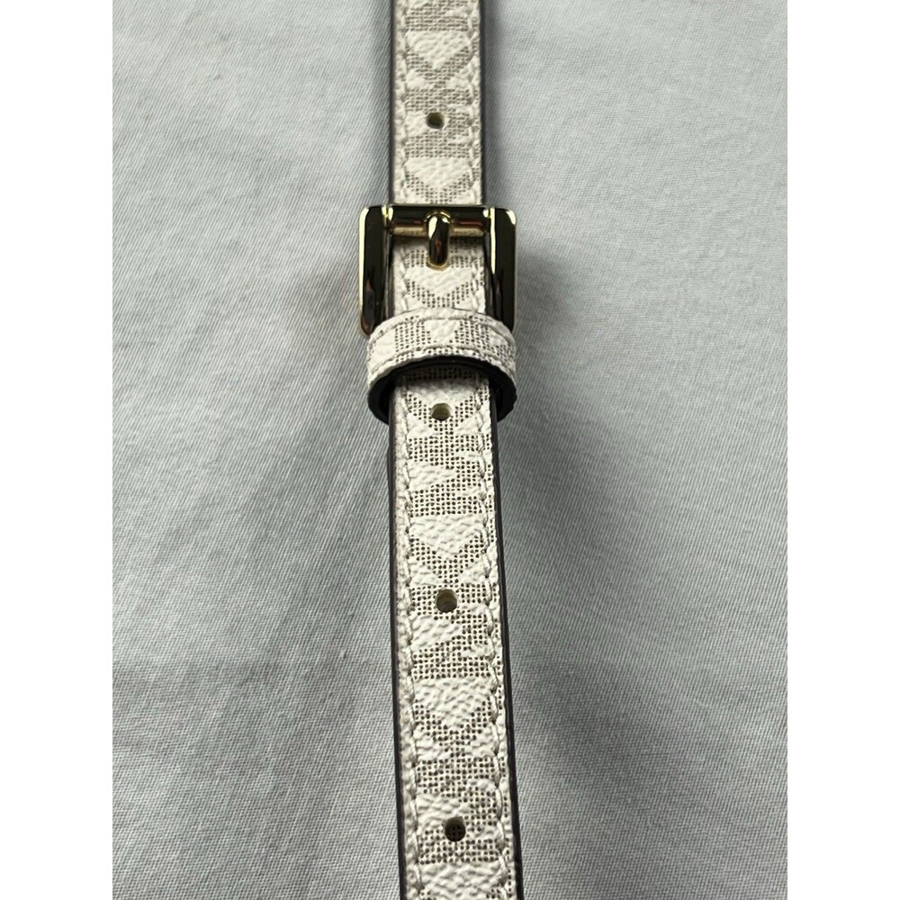 Michael Kors White /Grey MK Logo Adjustable Crossbody Strap Replacement Like EUC - Picture 7 of 8